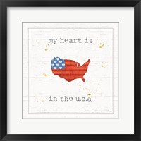 Framed 'USA Cuties II Shiplap' border=