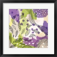 Bright Life III Purple Yellow Line Crop Framed Print