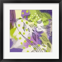 Bright Life II Purple Yellow Line Crop Framed Print