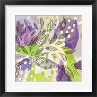 Bright Life I Purple Yellow Line Crop Framed Print