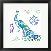 Framed 'Jewel Peacocks IV' border=