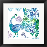 Framed Jewel Peacocks I