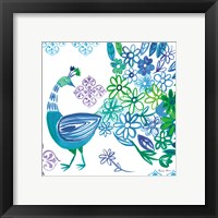 Framed 'Jewel Peacocks I' border=