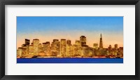 Framed Illuminated Cityscape at the Waterfront, San Francisco Bay, California