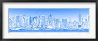 Framed View of Manhattan Skyline in Blue