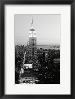Framed Empire State Building at Sunset, (BW)
