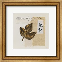 Framed 'Bronze Leave IV Eternally Golden' border=