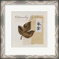 Framed 'Bronze Leave IV Eternally Golden' border=