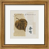 Framed 'Bronze Leaf III Golden Passions' border=