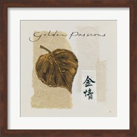 Framed Bronze Leaf III Golden Passions