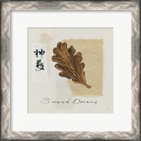 Framed 'Bronze Leaf II Sacred Dreams' border=