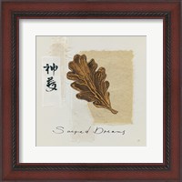 Framed 'Bronze Leaf II Sacred Dreams' border=