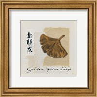 Framed 'Bronze Leaf I Golden Friendship' border=