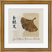 Framed 'Bronze Leaf I Golden Friendship' border=