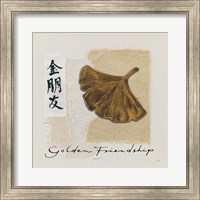Framed 'Bronze Leaf I Golden Friendship' border=