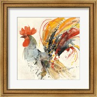 Framed 'Festive Rooster II' border=