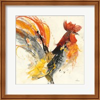 Framed 'Festive Rooster I' border=