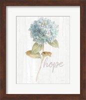 Framed Garden Hydrangea on Wood Hope