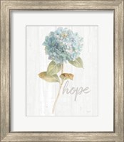 Framed 'Garden Hydrangea on Wood Hope' border=