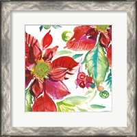 Framed 'Poinsettia Pretty II' border=