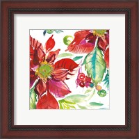 Framed 'Poinsettia Pretty II' border=