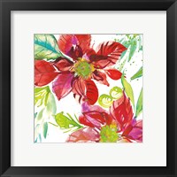 Framed 'Poinsettia Pretty I' border=