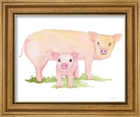 Framed 'Life on the Farm Animal Element IV' border=