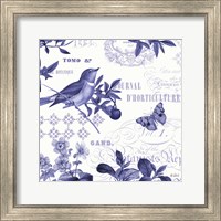 Framed 'Botanical Blue II' border=