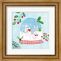 Framed 'Snow Globe Animals IV' border=