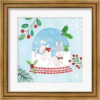 Framed 'Snow Globe Animals IV' border=