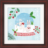 Framed 'Snow Globe Animals IV' border=