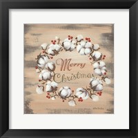 Framed Cotton Wreath Holiday