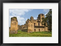 Framed Fasilides' Castle in the fortress-city of Fasil Ghebbi, Gondar, Ethiopia