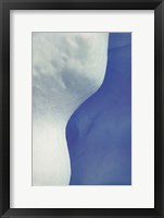 Framed Abstract Blue & White Ice