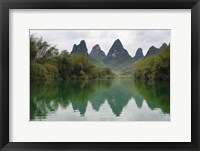 Framed Karst Hills with Longjiang River, Yizhou, Guangxi Province, China