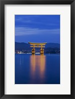 Framed Twilight Floating Torii Gate, Itsukushima Shrine, Japan