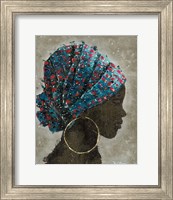 Framed 'Profile of a Woman I (gold hoop)' border=