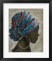 Framed 'Profile of a Woman I (gold hoop)' border=