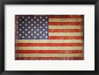 Framed Vintage Flag on Barnwood