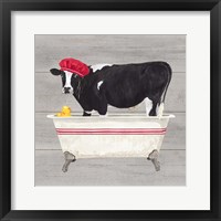 Bath time for Cows Tub Framed Print