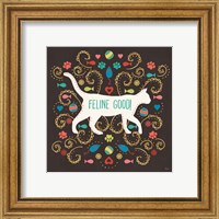 Framed 'Otomi Cats II Dark' border=