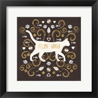 Framed Otomi Cats II Dark Neutral