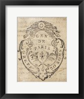 Letter Crest IIa Vintage v2 Framed Print