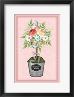 Framed Floral Topiary - Pink