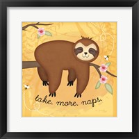 Framed Take More Naps Sloth