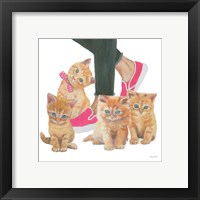 Framed 'Cutie Kitties I' border=