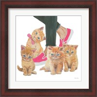 Framed 'Cutie Kitties I' border=