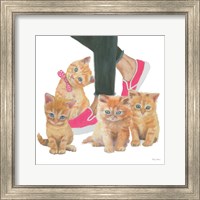 Framed 'Cutie Kitties I' border=