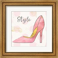 Framed 'Fashion Blooms I Pink' border=