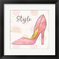 Framed 'Fashion Blooms I Pink' border=